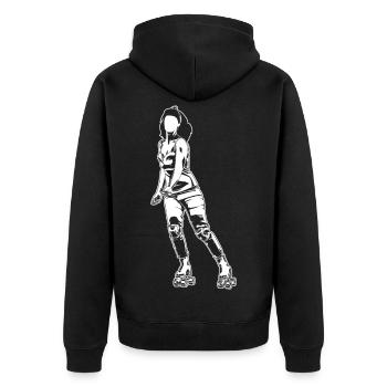 Roller Skater Girl - Unisex Premium Organic Zip Hoodie - black - Back - Nico (187cm)