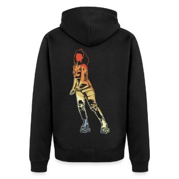 Roller skater - Unisex Premium Organic Zip Hoodie - black - Back - Nico (187cm)