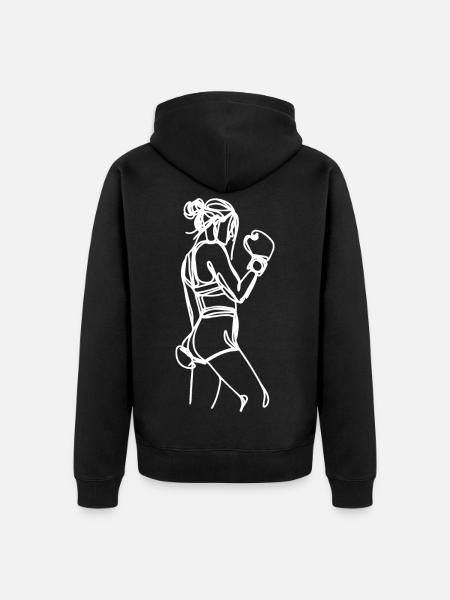 Boxer Graphic - Unisex Premium Organic Zip Hoodie - black