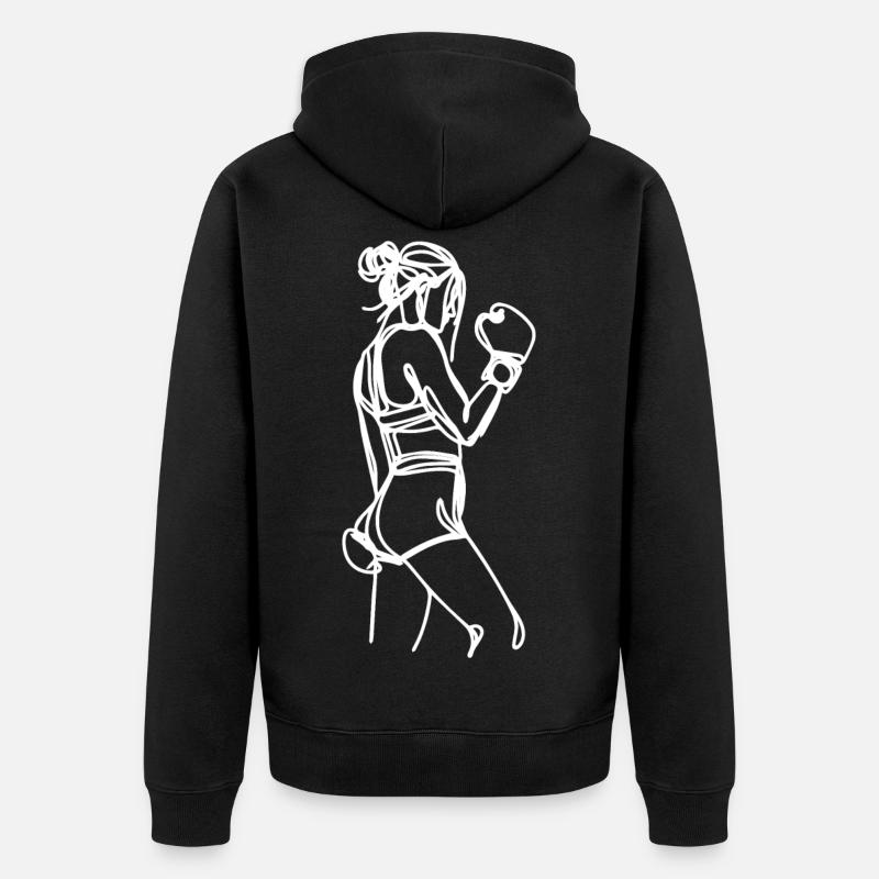 Graphique Boxer - Veste à capuche bio Premium Unisexe - noir