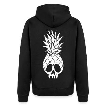Crâne d'un ananas (blanc) - Veste à capuche bio Premium Unisexe - noir - Dos - Nico (187cm)