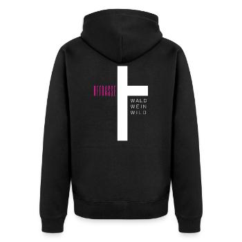 Johannis kreuz - Unisex Premium Bio Zip Hoodie - Schwarz - Hinten - Nico (187cm)