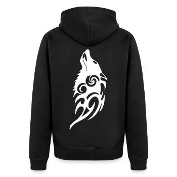 Loup fantôme de la forêt - Veste à capuche bio Premium Unisexe - noir - Dos - Nico (187cm)