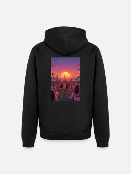 Queer Festival with friends - Unisex Premium Organic Zip Hoodie - black