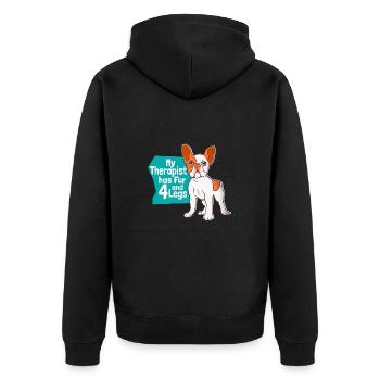 Mon thérapeute a de la fourrure et 4 pattes de chien Français - Veste à capuche bio Premium Unisexe - noir - Dos - Nico (187cm)
