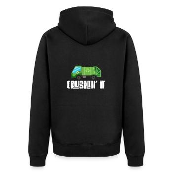 Garbage trucks, garbage day, garbage collection - Unisex Premium Organic Zip Hoodie - black - Back - Nico (187cm)