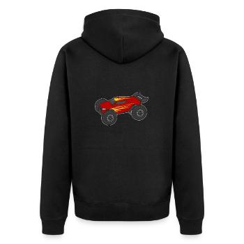 RC Car Ferngesteuertes Auto - Unisex Premium Bio Zip Hoodie - Schwarz - Hinten - Nico (187cm)