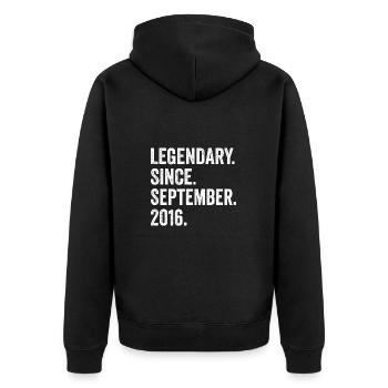6 Years Old Legendary Since September 2016 6th - Unisex Premium Organic Zip Hoodie - black - Back - Nico (187cm)