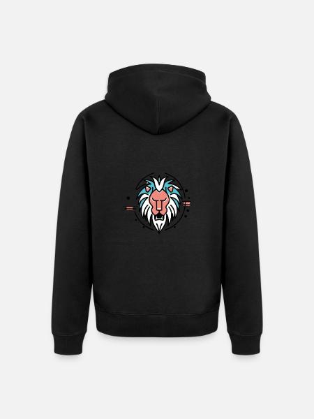 Roaring Lion - Unisex Premium Organic Zip Hoodie - black