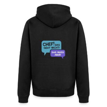 Chef, geht nicht gibts nicht! - Lustige Job - Unisex Premium Bio Zip Hoodie - Schwarz - Hinten - Nico (187cm)