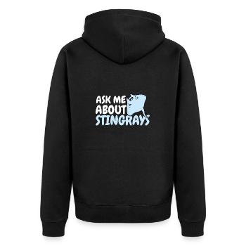 Stachelrochen Mantarochen Ozean Rochen - Unisex Premium Bio Zip Hoodie - Schwarz - Hinten - Nico (187cm)