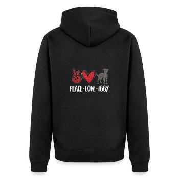 Italienischer Windspiel Windhund Hunde - Unisex Premium Bio Zip Hoodie - Schwarz - Hinten - Nico (187cm)