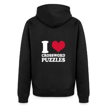 Kreuzworträtsel Rätsel J’adore les mots croisés - Veste à capuche bio Premium Unisexe - noir - Dos - Nico (187cm)
