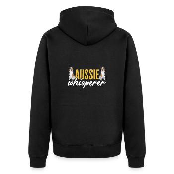 Miniature Australian Shepherd - Unisex Premium Organic Zip Hoodie - black - Back - Nico (187cm)
