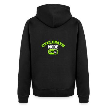 Indoor Cycling Bike Workout - Unisex Premium Organic Zip Hoodie - black - Back - Nico (187cm)