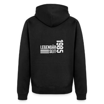 38 Jahre Geburtstag Jahrgang 1985 - Unisex Premium Bio Zip Hoodie - Schwarz - Hinten - Nico (187cm)