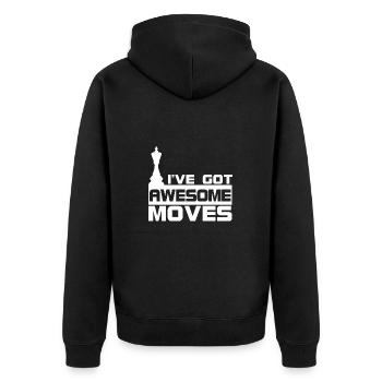 I've Got Awesome Moves Schachbrett Schachspieler - Unisex Premium Bio Zip Hoodie - Schwarz - Hinten - Nico (187cm)