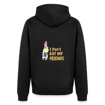 Je ne mange pas mes amis Bien-être animal Végétalien - Veste à capuche bio Premium Unisexe - noir - Dos - Nico (187cm)