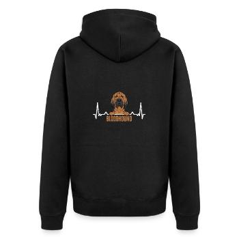Bloodhound Hund Bluthund - Unisex Premium Bio Zip Hoodie - Schwarz - Hinten - Nico (187cm)