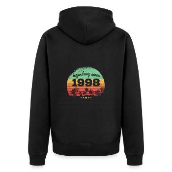 25 Years Old Legendary Since 1998 25th Birthday - Unisex Premium Organic Zip Hoodie - black - Back - Nico (187cm)