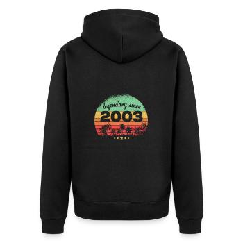 20 Years Old Legendary Since 2003 20th Birthday - Unisex Premium Organic Zip Hoodie - black - Back - Nico (187cm)
