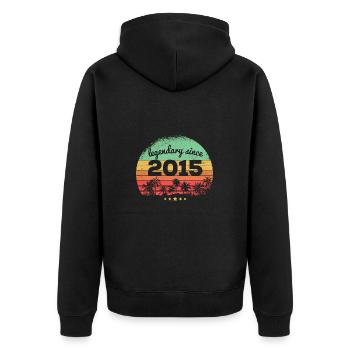 Legendary Since 2015 8. Geburtstag - Unisex Premium Bio Zip Hoodie - Schwarz - Hinten - Nico (187cm)