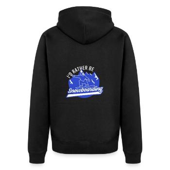 Snowboarder I'd Rather Be Snowboarding Snowboard - Unisex Premium Organic Zip Hoodie - black - Back - Nico (187cm)