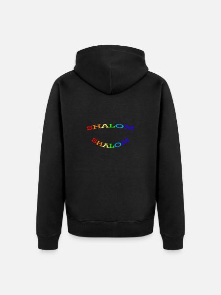 SHALOM ARC-EN-CIEL - 2 COURBES - Veste à capuche bio Premium Unisexe - noir