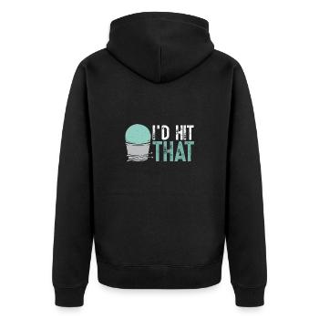 Cardio Drumming Fitnessstudio Fitnesskurs Workout - Unisex Premium Bio Zip Hoodie - Schwarz - Hinten - Nico (187cm)