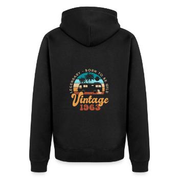 60 Years Anniversary 60 Years Born in 1963 - Unisex Premium Organic Zip Hoodie - black - Back - Nico (187cm)