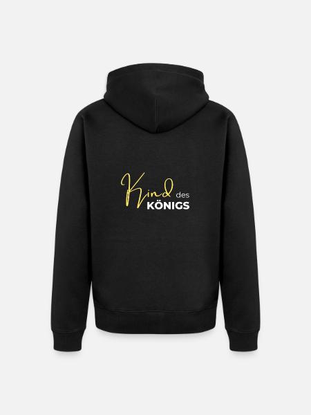 Kind des Königs - Unisex Premium Bio Zip Hoodie - Schwarz