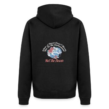 Fix The Environment Not The Flower - Unisex Premium Organic Zip Hoodie - black - Back - Nico (187cm)