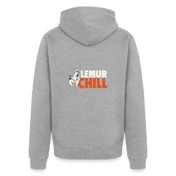 Lemur Catta Ring-tailed lemur - Unisex Premium Organic Zip Hoodie - heather grey - Back - Nico (187cm)