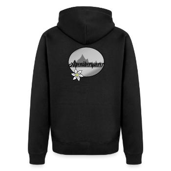 Alps cross design - Unisex Premium Organic Zip Hoodie - black - Back - Nico (187cm)