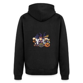 Halloween Hexen Wichtel - Unisex Premium Bio Zip Hoodie - Schwarz - Hinten - Nico (187cm)