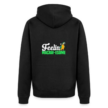 Yellow-breasted Macaw Parrot Blue And Yellow Macaw - Unisex Premium Organic Zip Hoodie - black - Back - Nico (187cm)