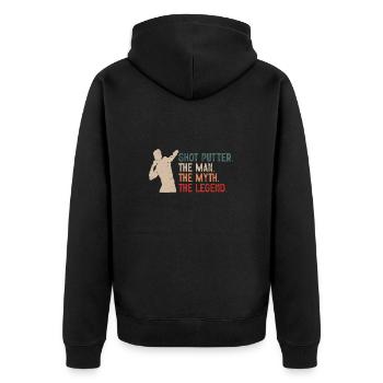 Kugelstoßen Werfen Leichtathletik - Unisex Premium Bio Zip Hoodie - Schwarz - Hinten - Nico (187cm)