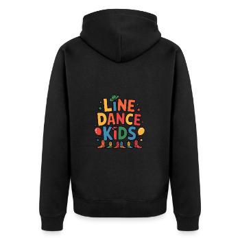 Line Dance Kids Kids Dancing Line Dance - Unisex Premium Organic Zip Hoodie - black - Back - Nico (187cm)