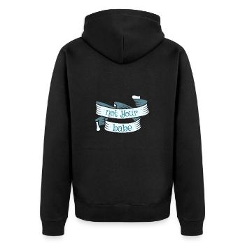 Not your Babe - Pro Feminismus - Unisex Premium Bio Zip Hoodie - Schwarz - Hinten - Nico (187cm)