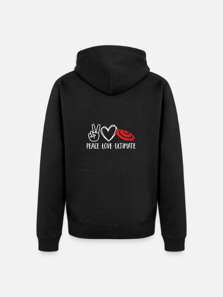 Ultimate Frisbee Wurfscheibe - Unisex Premium Bio Zip Hoodie - Schwarz