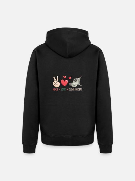 Short-headed glider Sugar Glider - Unisex Premium Organic Zip Hoodie - black
