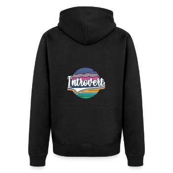Introvertierte soziale Angststörung - Unisex Premium Bio Zip Hoodie - Schwarz - Hinten - Nico (187cm)