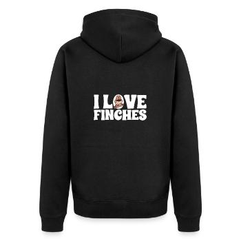 Zebrafinken Vogel Zebrafink - Unisex Premium Bio Zip Hoodie - Schwarz - Hinten - Nico (187cm)