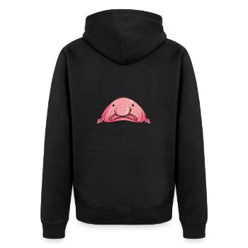Blob fish - Unisex Premium Organic Zip Hoodie - black - Back - Nico (187cm)