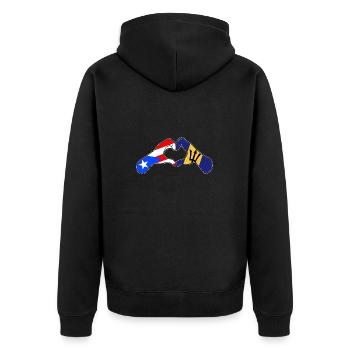 Drapeau de la Barbade Bayan barbadien - Veste à capuche bio Premium Unisexe - noir - Dos - Nico (187cm)
