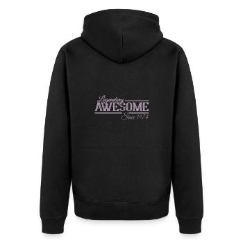 Jahrgang 1974 Awesome Geburtstag Sprüche - Unisex Premium Bio Zip Hoodie - Schwarz - Hinten - Nico (187cm)