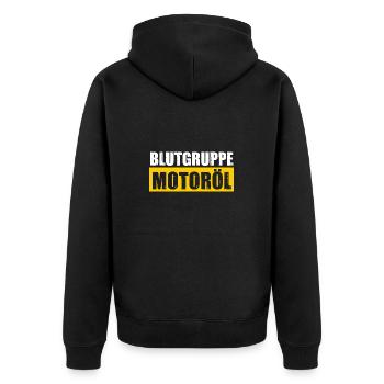 Auto Mechaniker KFZ Mechatroniker Tuner Schrauber - Unisex Premium Bio Zip Hoodie - Schwarz - Hinten - Nico (187cm)