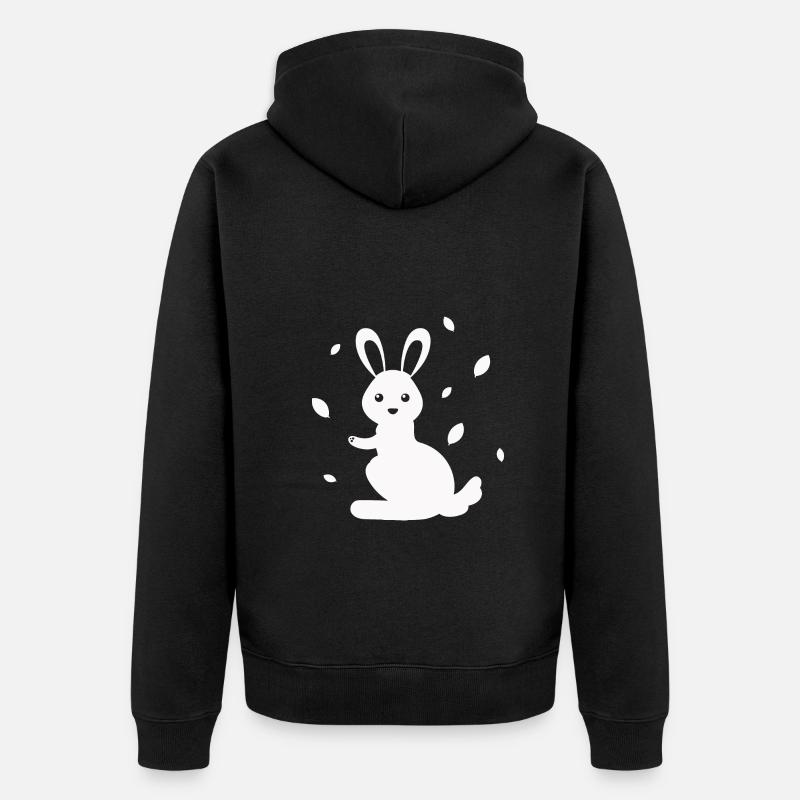 Rabbit - Rabbit Nature Easter - Unisex Premium Organic Zip Hoodie - black