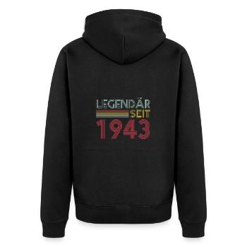 80 Jahre Legendär Seit 1943 80. Geburtstag - Unisex Premium Bio Zip Hoodie - Schwarz - Hinten - Nico (187cm)