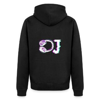 DJ Music Love - Unisex Premium Bio Zip Hoodie - Schwarz - Hinten - Nico (187cm)